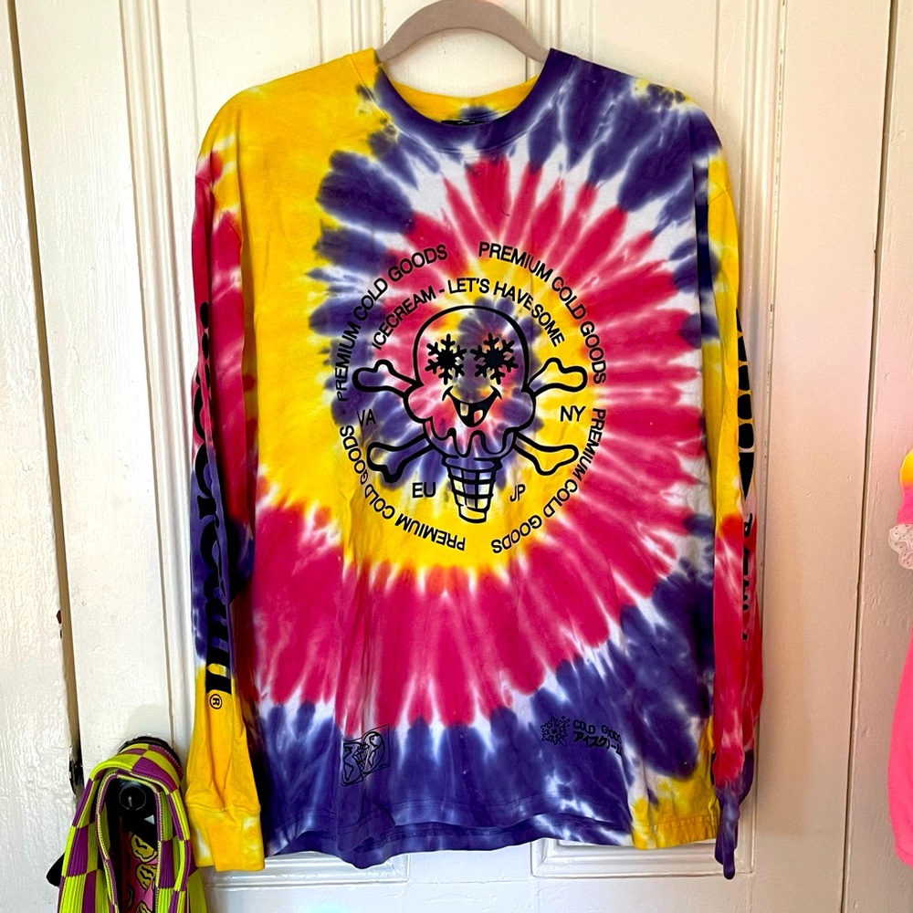 Ice Cream Brand long sleeve tie dye shirt size M